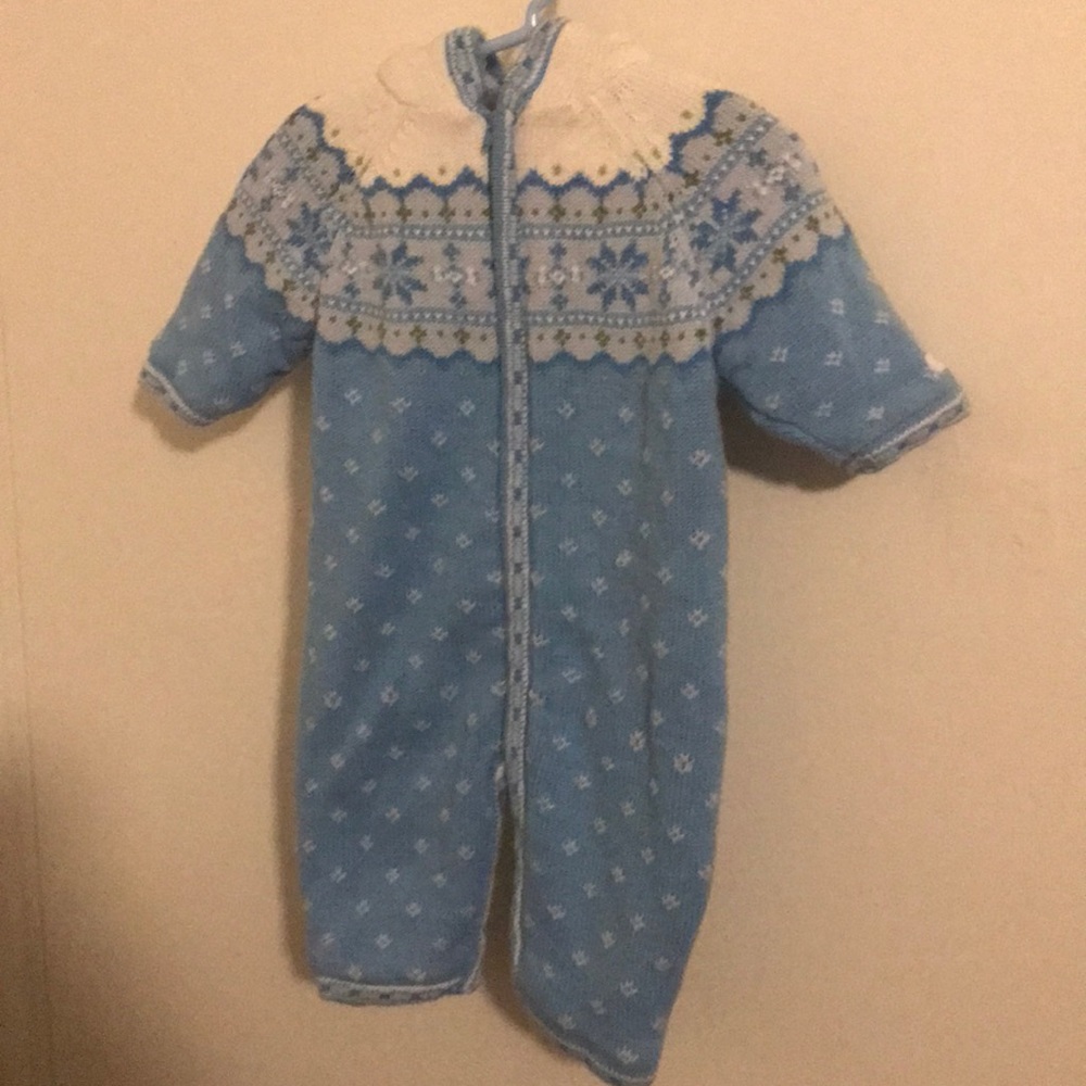 Baby boy knitted snow suit